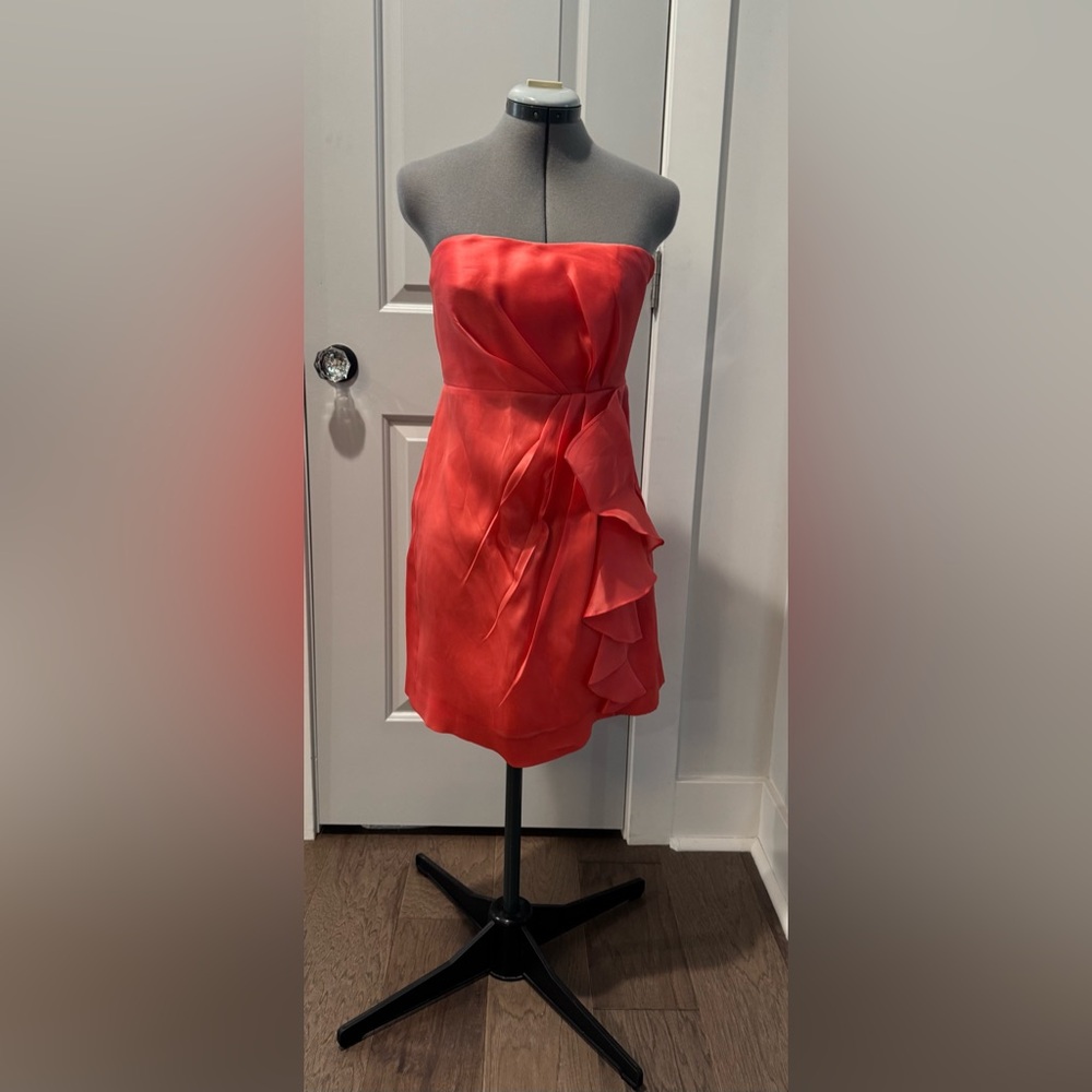 J. Crew Vibrant Pink Strapless Dress